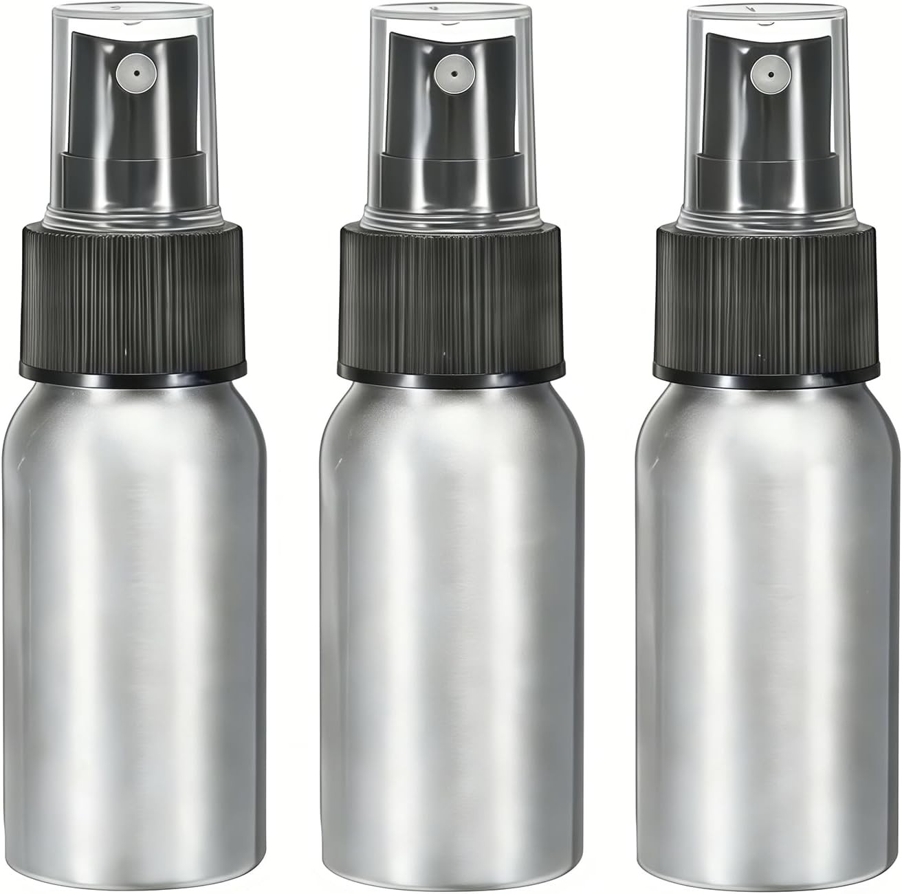 3 Pcs Aluminum Water Bottles Fine Mist Spray Bottle with Black Pump Sprayer