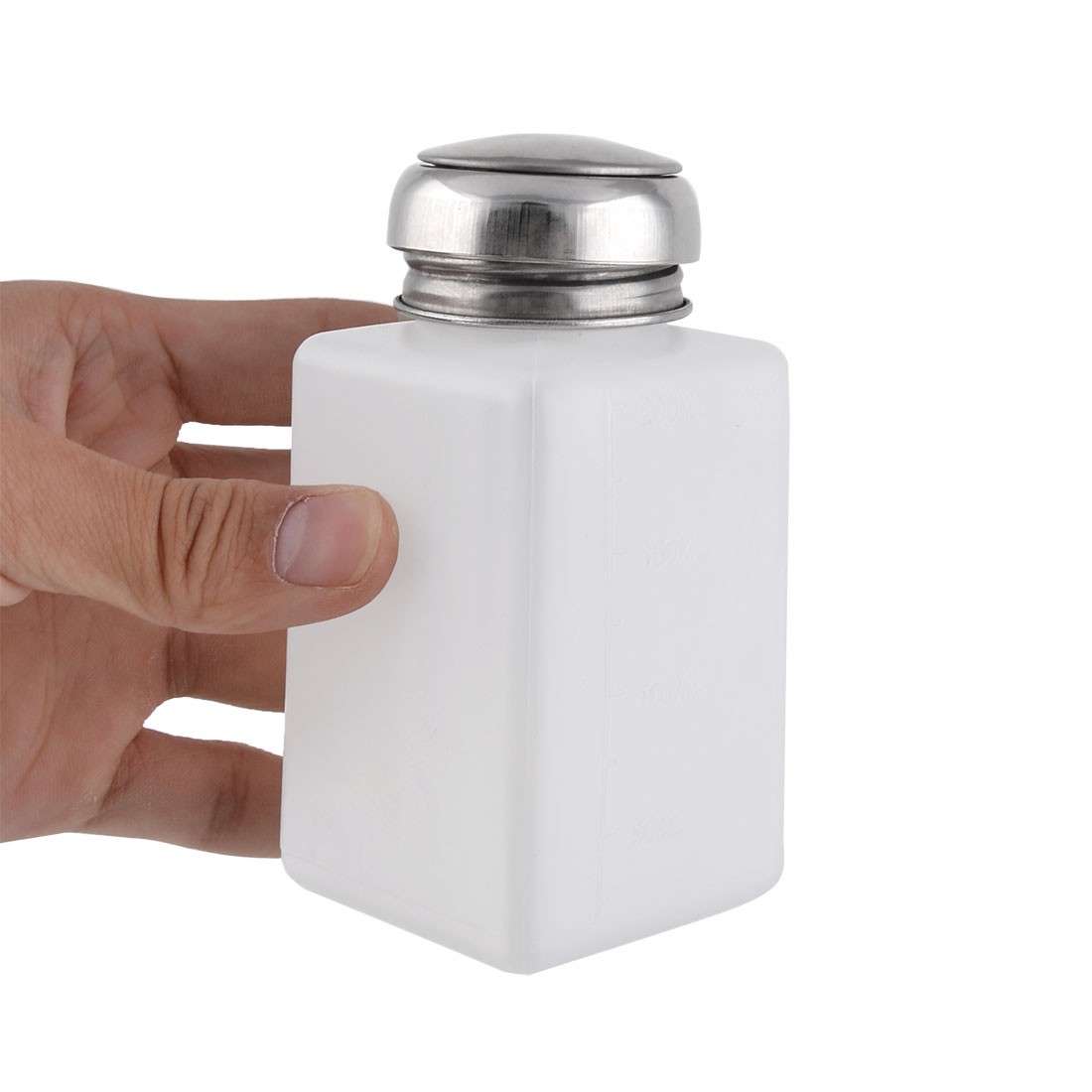 2 x Lab Experiment Plastic Square Liquid Container Alcohol Bottle White 200ml