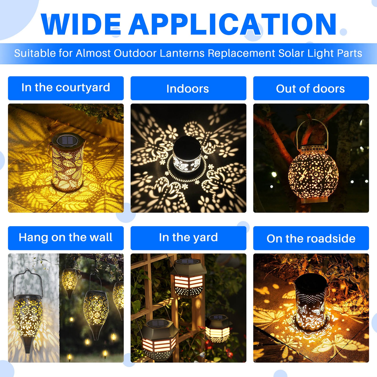 1 Pack Big Solar Light Replacement Top for Outdoor Hanging Lanterns, More5280
