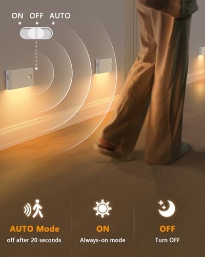 Rechargeable Night Lights, Warm Motion Sensor Night Lights, 8 Pack White