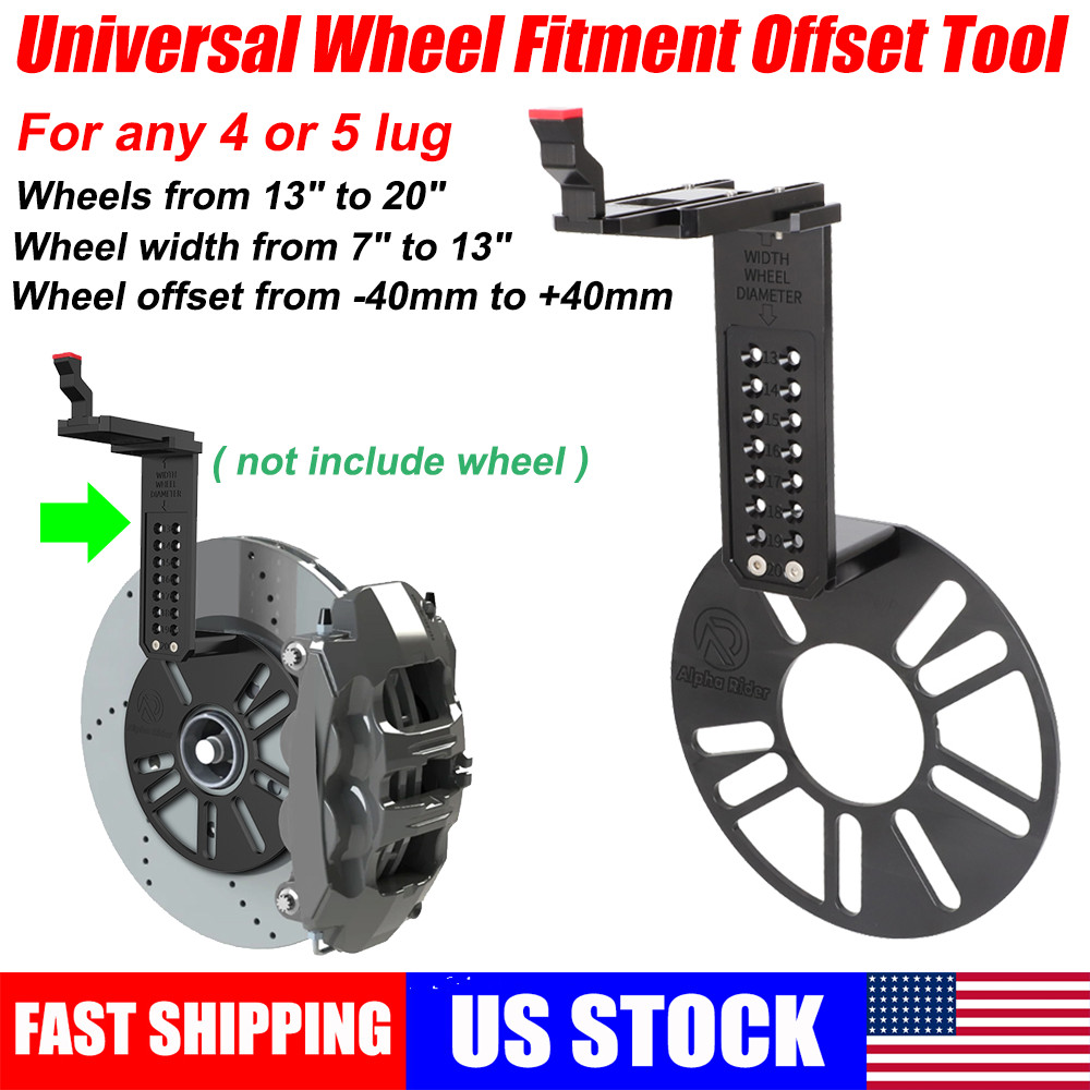 Universal Wheel Fitment Offset Tool Offset Measurement Gauge Hub Aluminum US