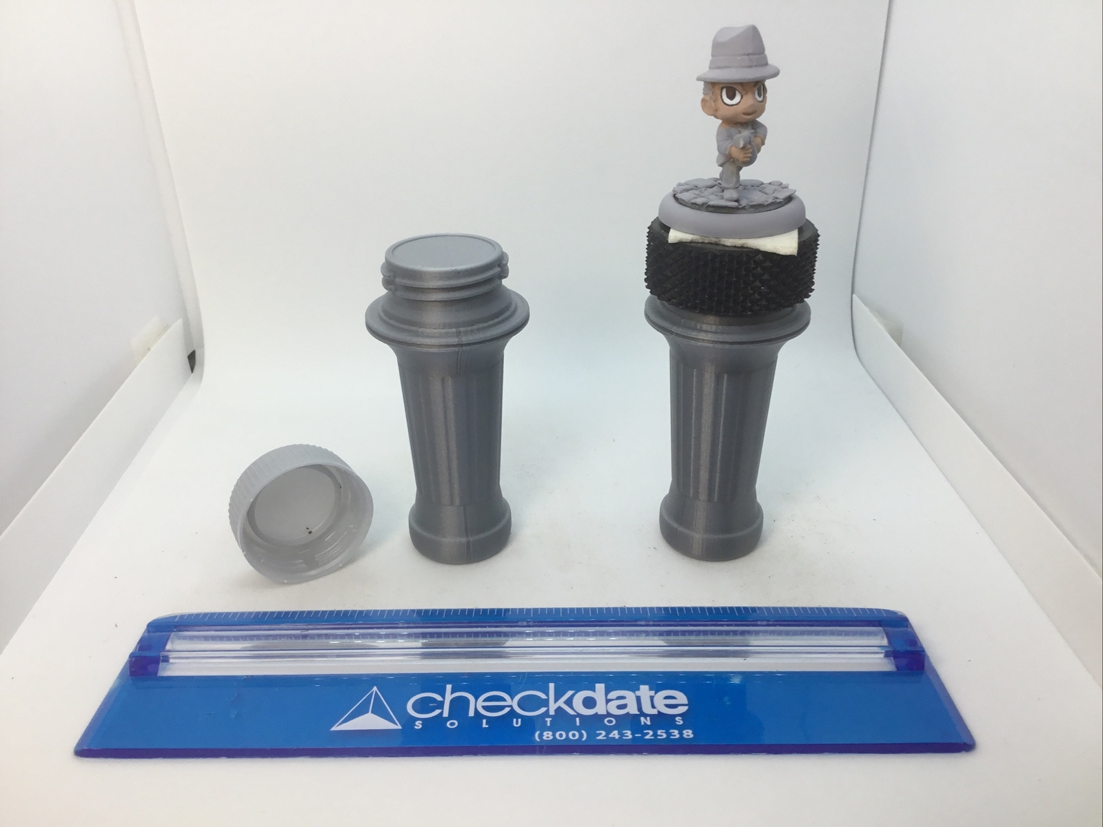 Miniature holder for Painting. (2) 3D Printed Silver (c)