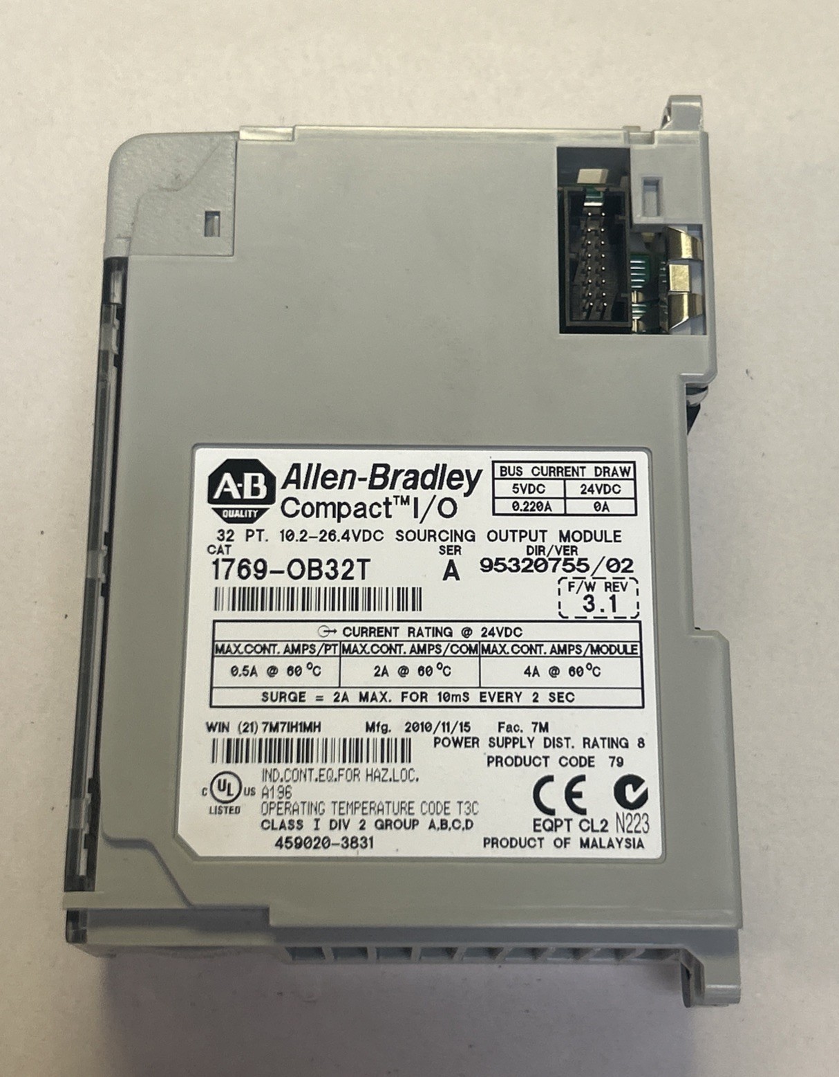 ALLEN BRADLEY,1769-OB32T,OUTPUT MODULE