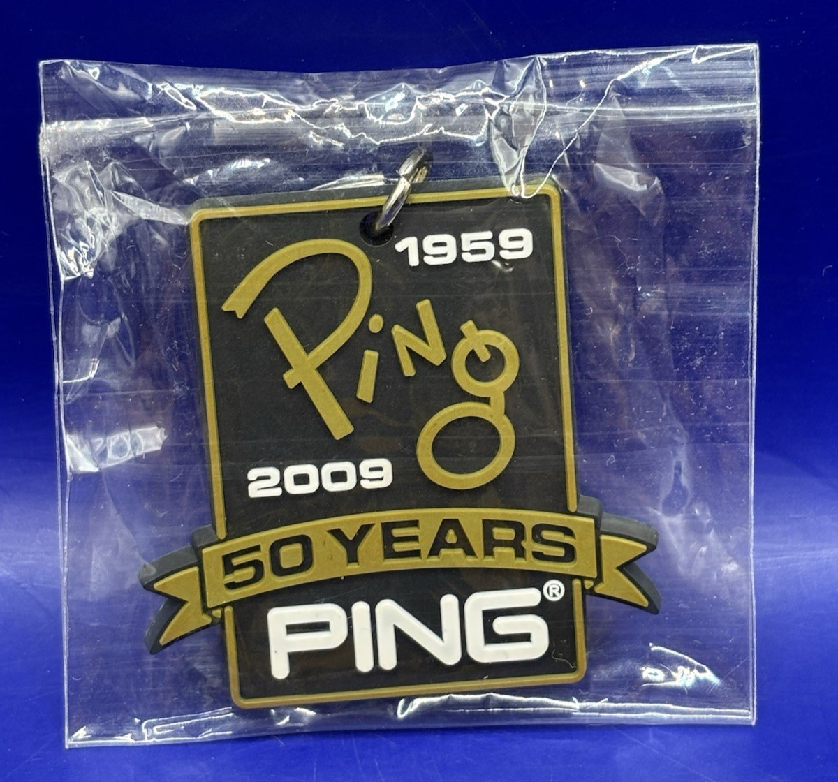 2009 PING Golf 50 Years Anniversary Celebration Rubber Keychain- NIP, Never Used