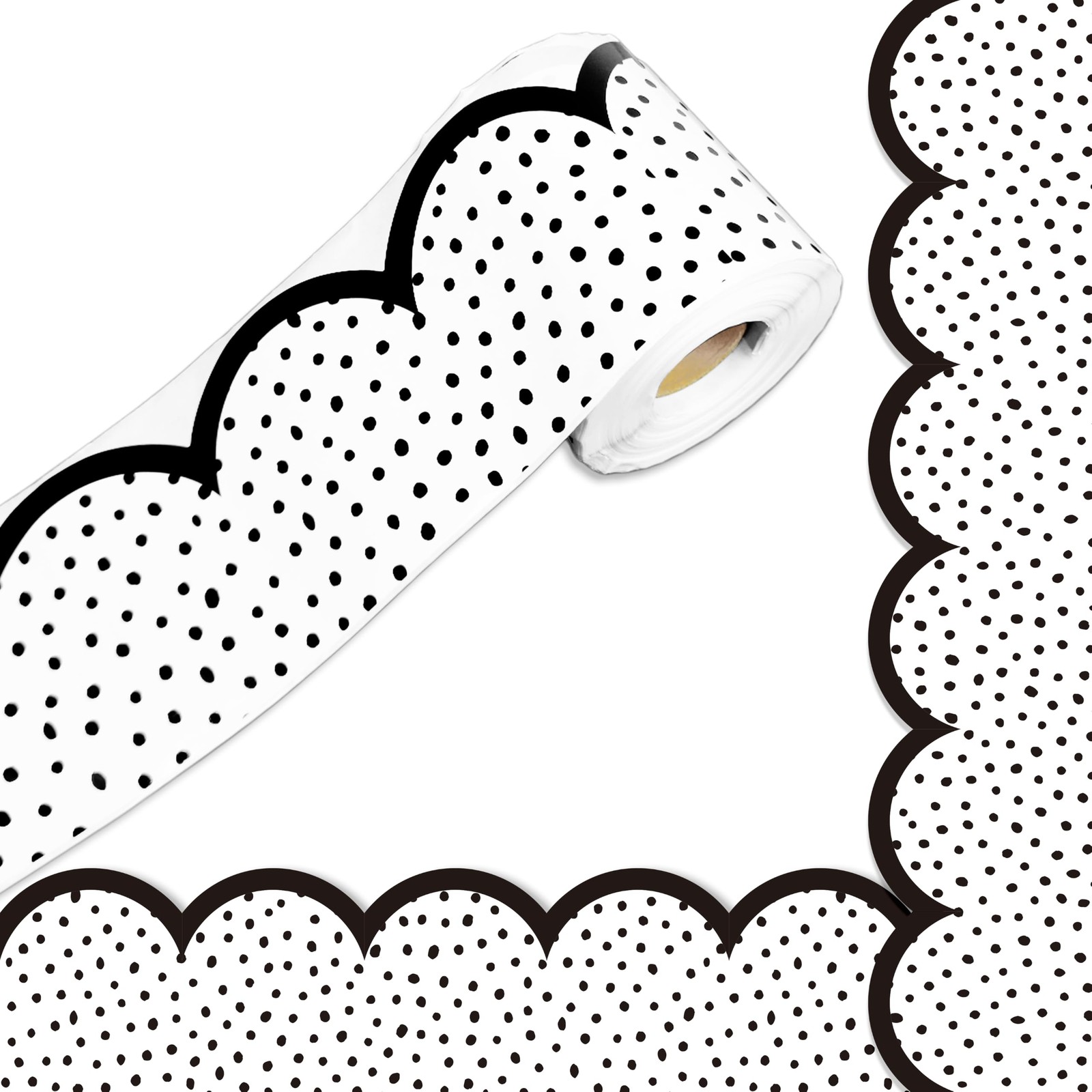 Mezeathos Black Polka Dot Bulletin Border