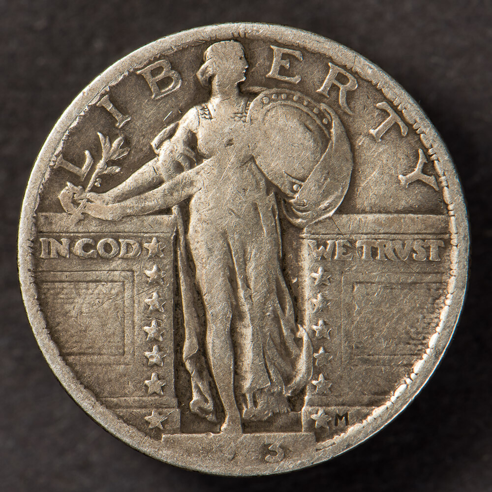 1923 25c STANDING LIBERTY QUARTER, NICE ORIGINAL DETAIL LOT#N682