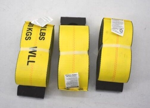 Lot Of 3 Lodi Metals Winch Strap With Flat Hook 4" x 30' Working Load 5400 lbs