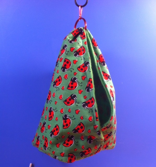 Bird Beds. Blue with feather designs.