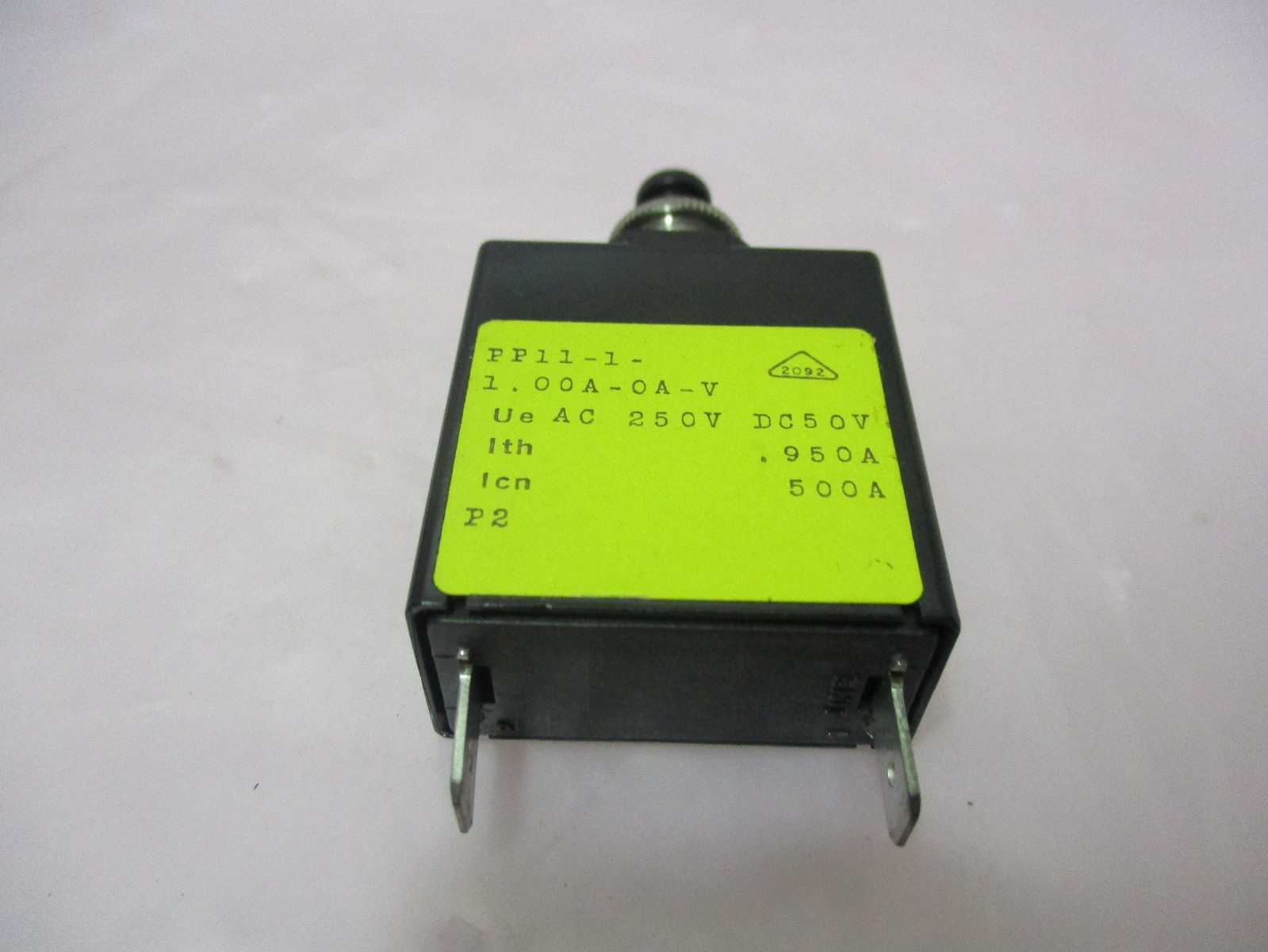 Airpax PP11-1-1.00A-0A Button Breaker, 250V, 50/60Hz, AMAT 0680-10166, 420839