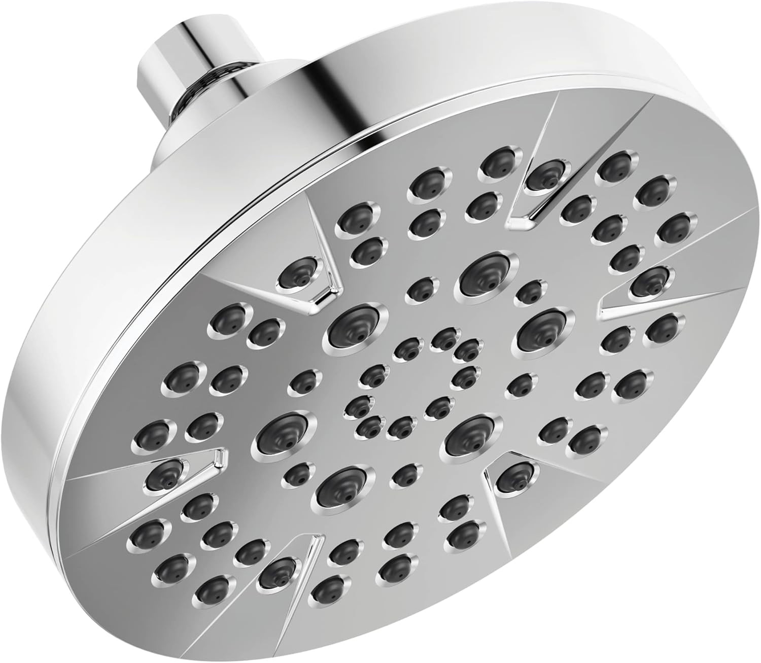 Delta 6-Setting Chrome Shower Head with High Pressure Spray, 6 Inch Round Shower
