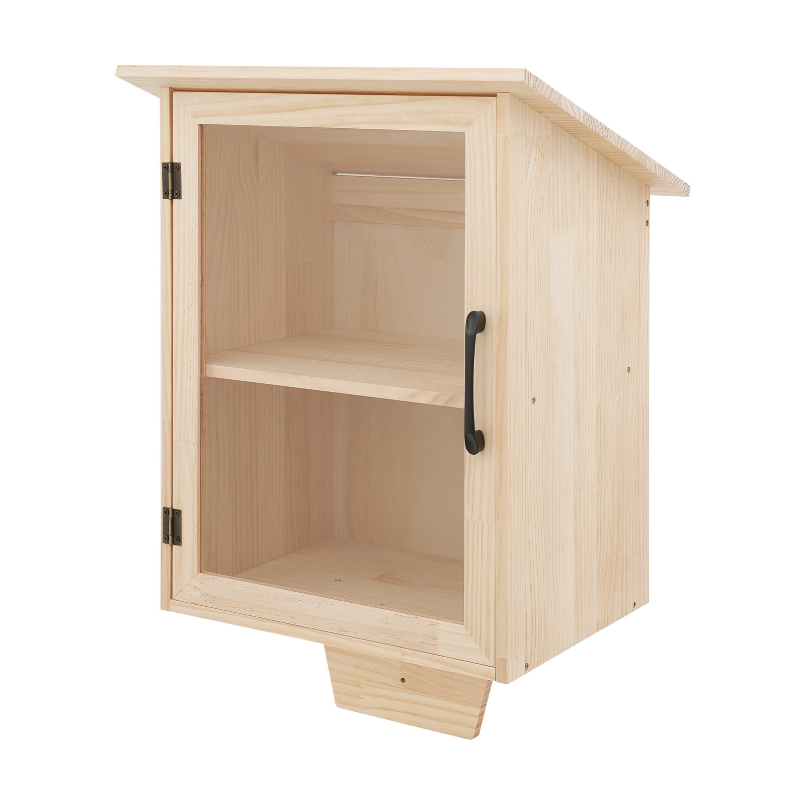2 Tiers Book Storing Cabinet, Single-Door Wooden Bookcase, Newspapers Cabinet