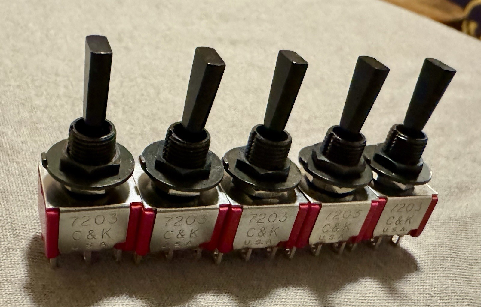 5 - C&K On-Off-On Flat Mini Toggle Switch