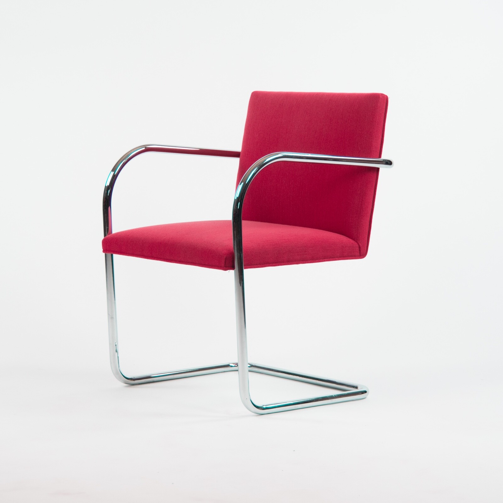 Original Knoll Mies Van Der Rohe Brno Chairs Red Fabric Sets Avail 2000s 2k MSRP