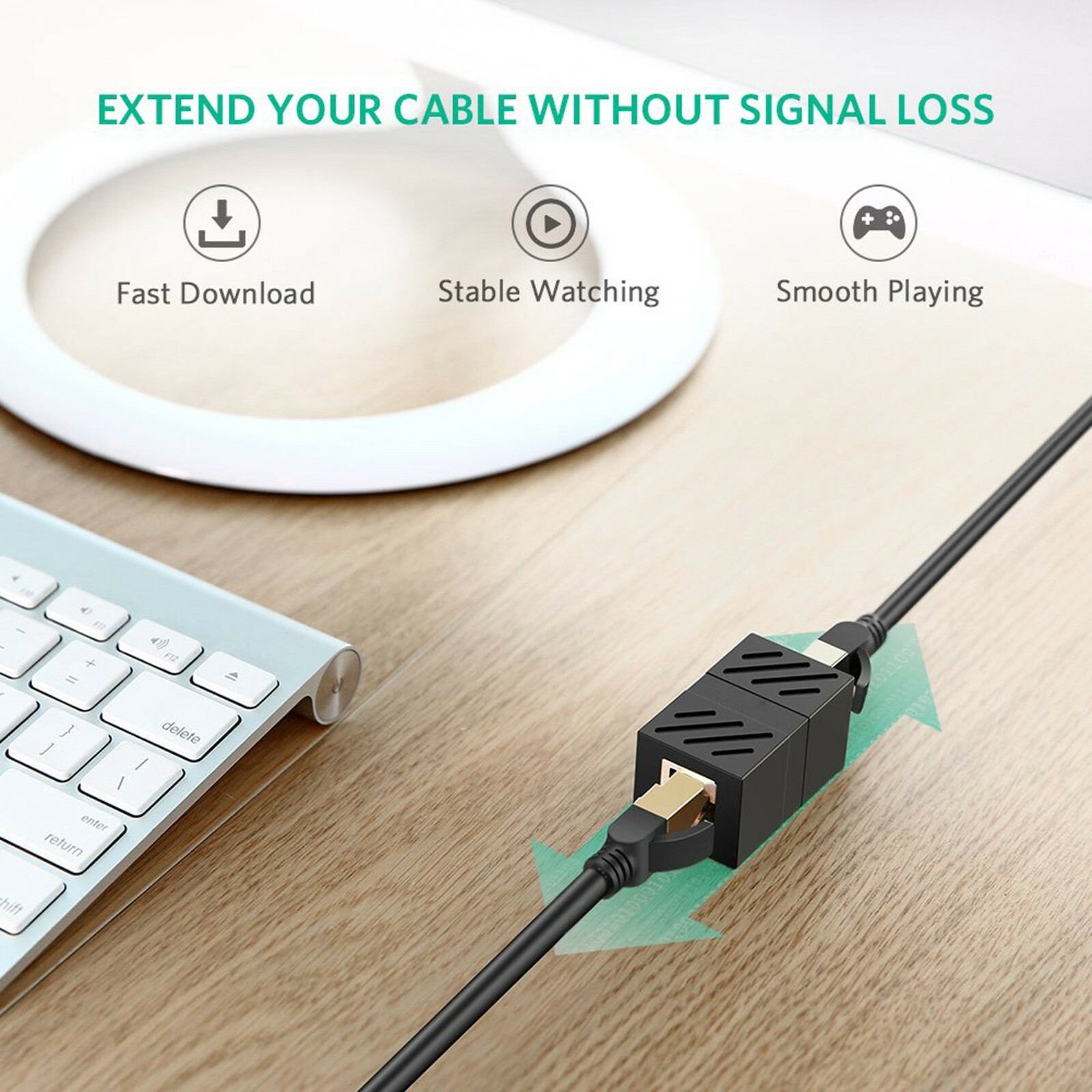 RJ45 Inline Coupler Cat7/Cat6/Cat5e Ethernet Network Cable Extender Connector