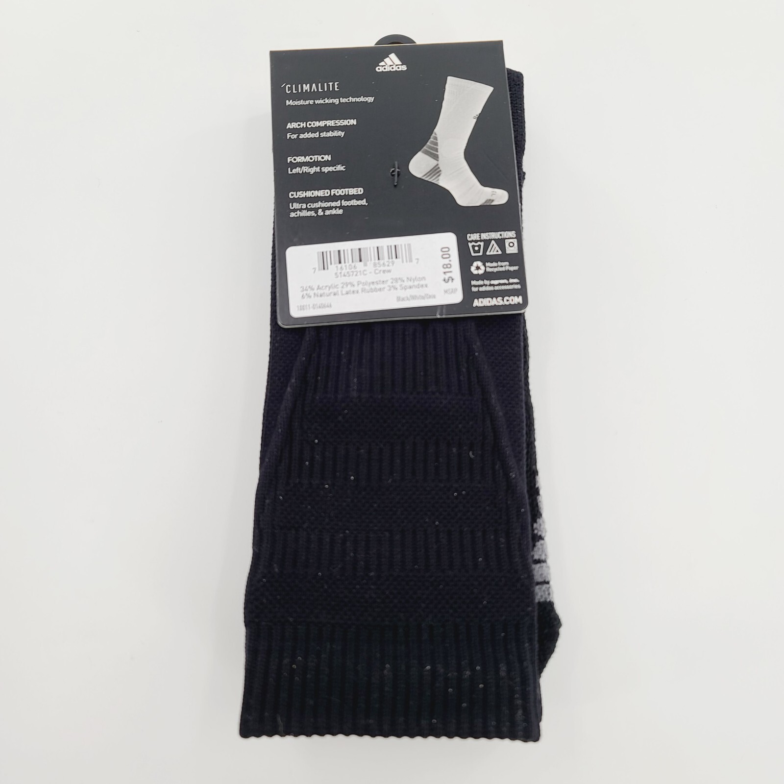 Adidas Alphaskin Maximum Cushioned Crew Socks Men's Climalite LARGE L 9.5-12 NWT