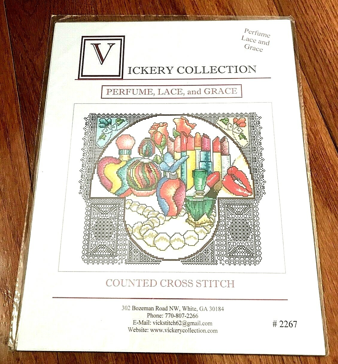 Perfume, Lace and Grace Counted Cross Stitch Pattern Vickery Designs #2267