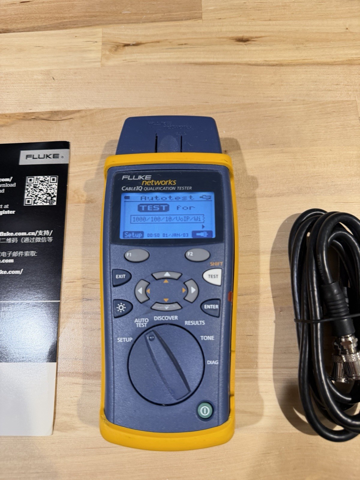 FLUKE NETWORKS CABLE IQ QUALIFICATION TESTER (TESTED) SHIPS FAST