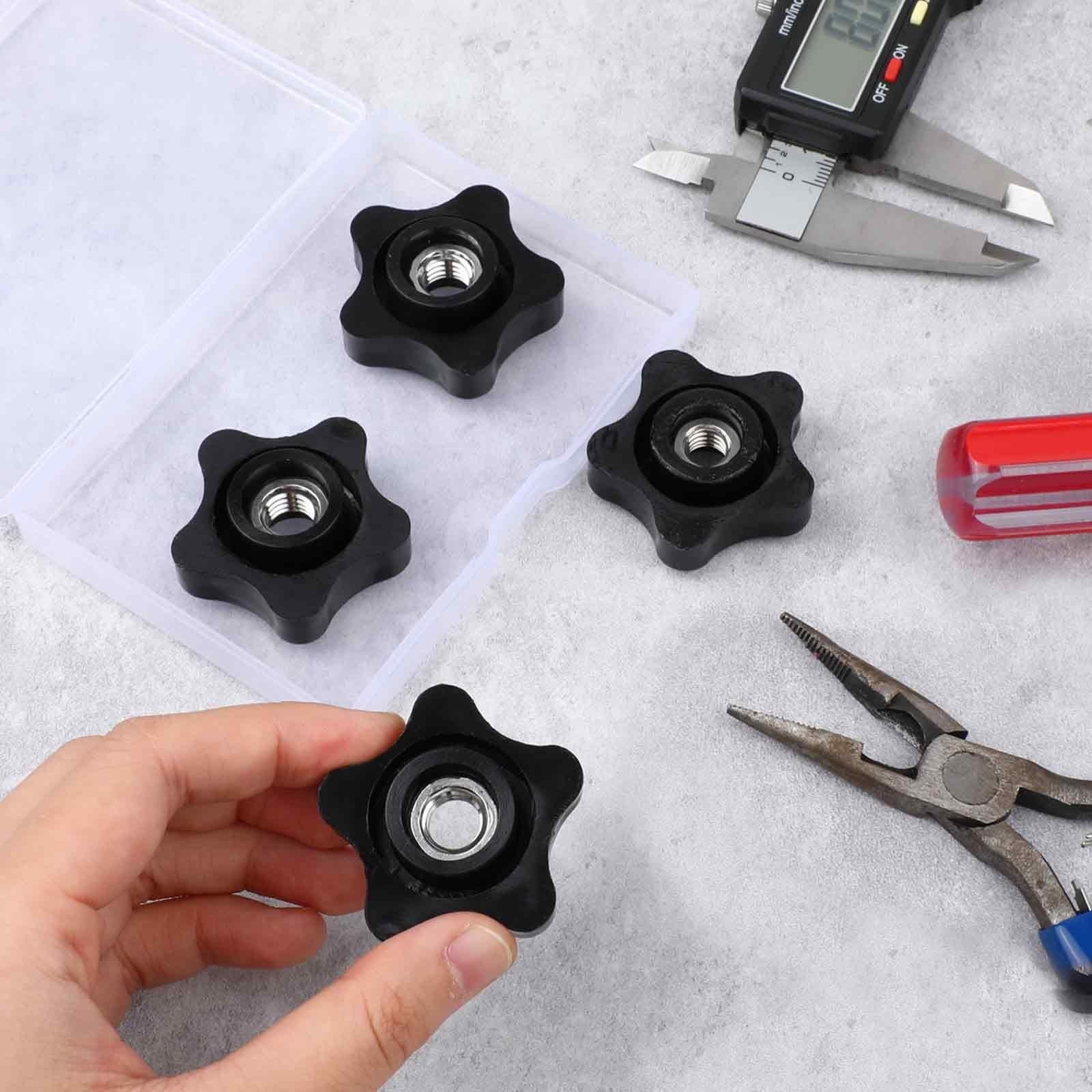 4 Pcs Threaded Knobs 5/16-18 Knob Star Knobs Female Thread Knobs Clamping Nut...