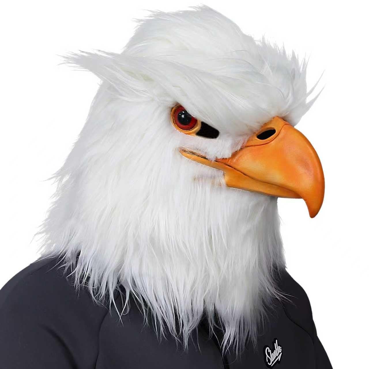 MOKRY PARTY White Eagle Head Mask Animal Bird Large,