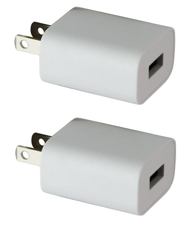 Pack of 2 - Google (5V/1.5A) 7.5W Single USB Wall Charger - White (G1001)