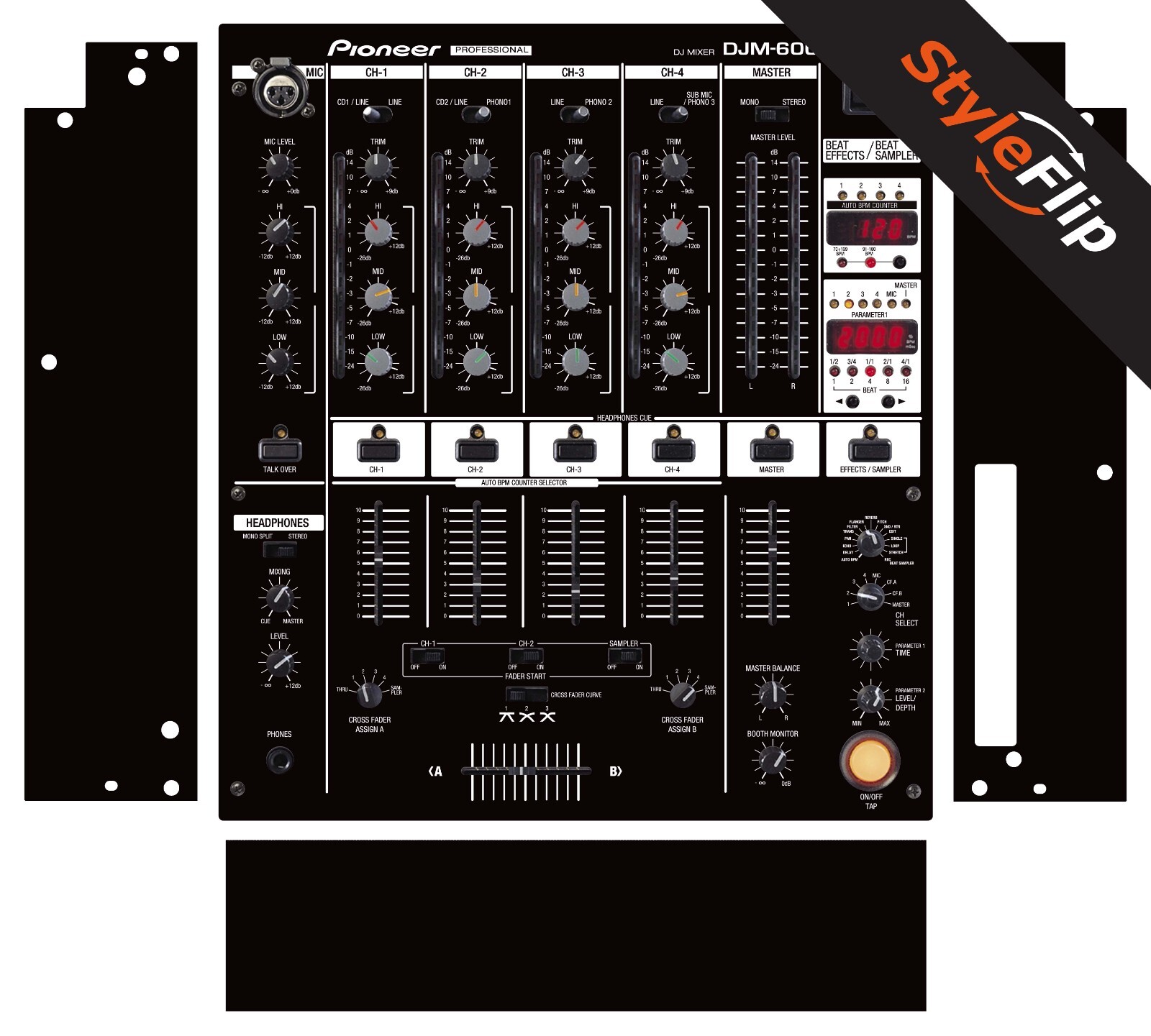 Pioneer DJM-600 Skin | Color Black | Protective Decal | StyleFlip Skins