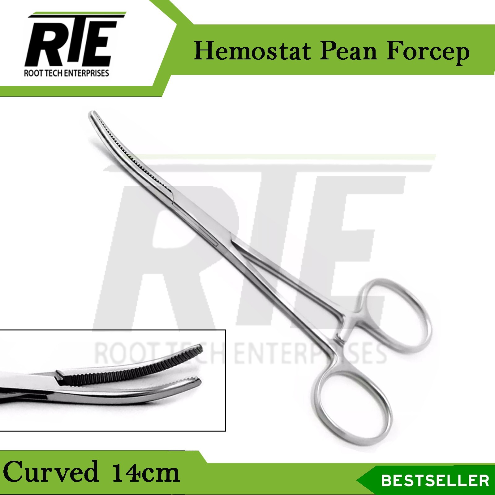 Hemostatic Rochester Curved Pean Clamp Locking Forceps 5.5'' Surgical Artery CE