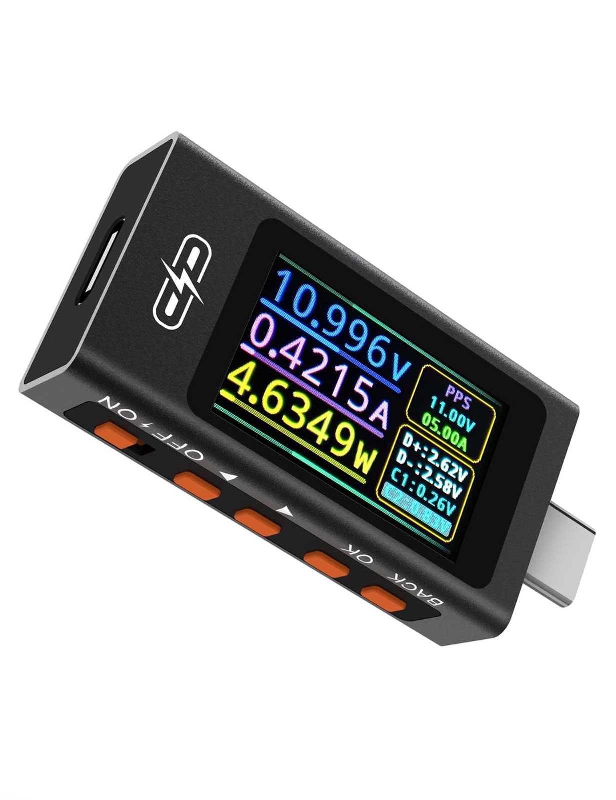 UT01C USB Tester, 3.3-40V 0-12A USB C Cable Tester, Voltage Current Power Tes...