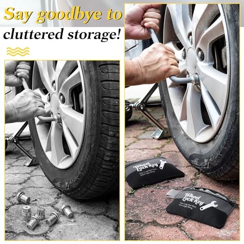 2Pack Wheel Lock Key Storage Pouch with Zipper() | Canvas Wheel Lock Key Gray