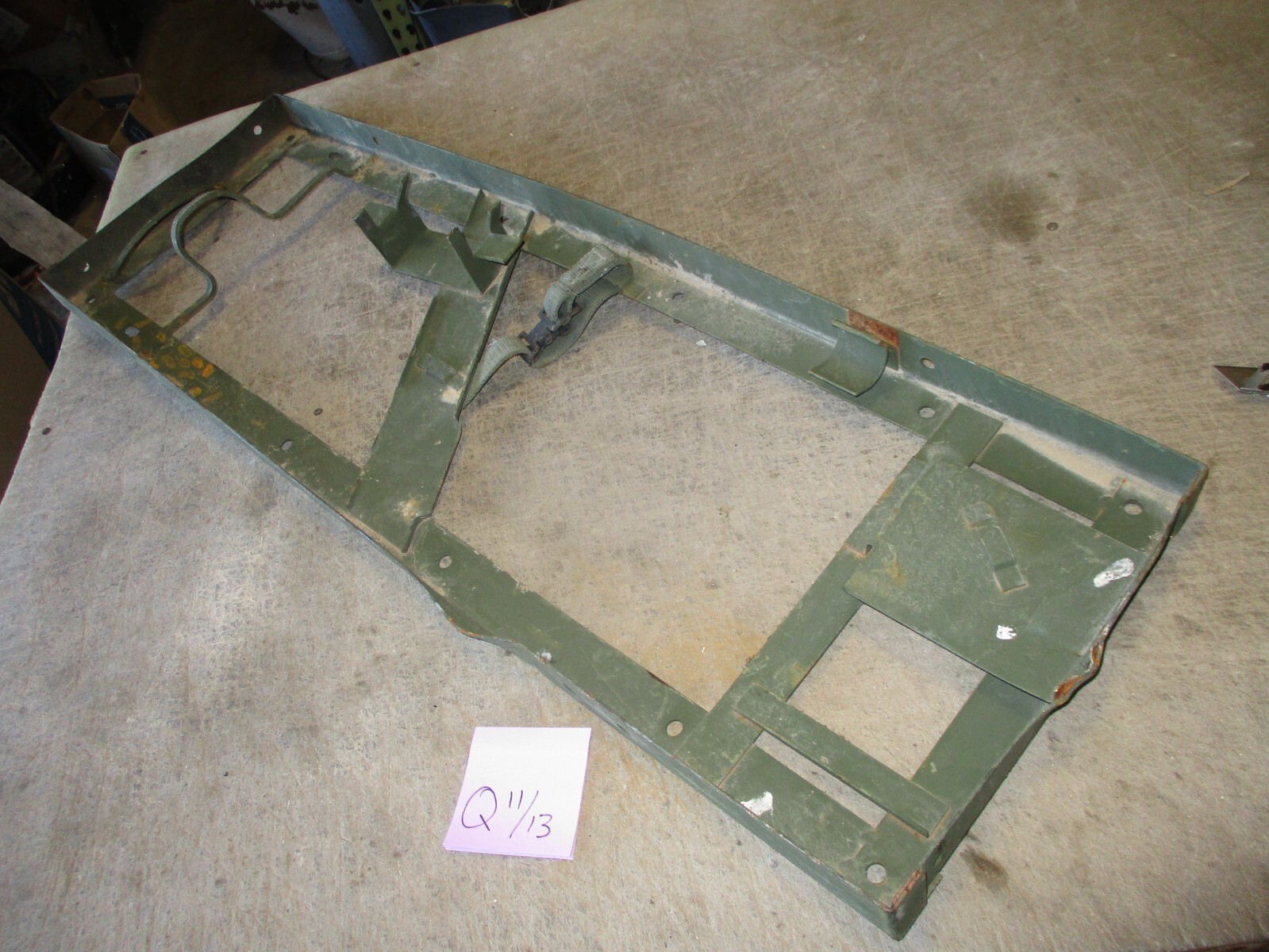 Used Pioneer Tool Rack w/ 1 Strap, BENT, for Military Vehicles M37 M35A2 FIXABLE
