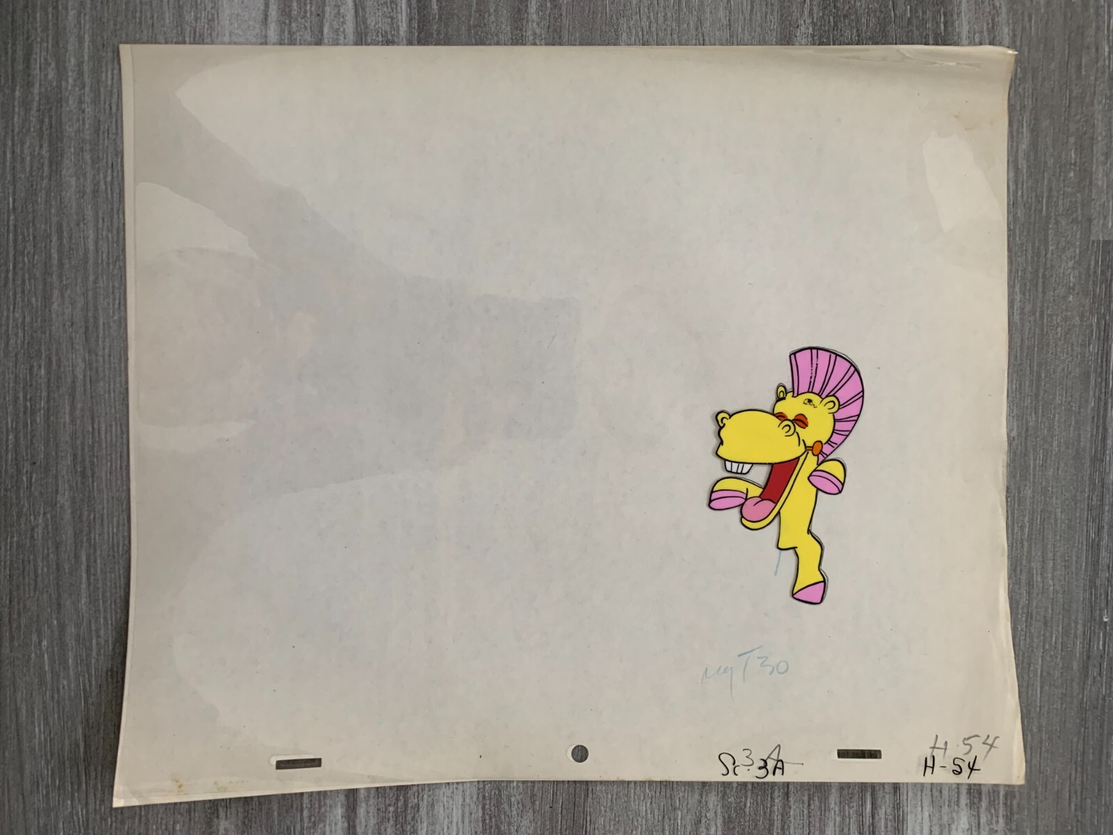 1970s? GENO'S WONDERLAND 12.5x10.5 Animation Cel SC3A H-54 Laughing Yellow Horse