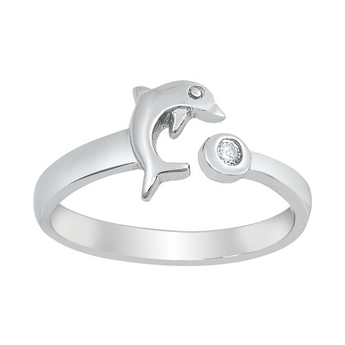USA Seller Dolphin Toe Ring Genuine Sterling Silver 925 Adjustable Height 7 mm