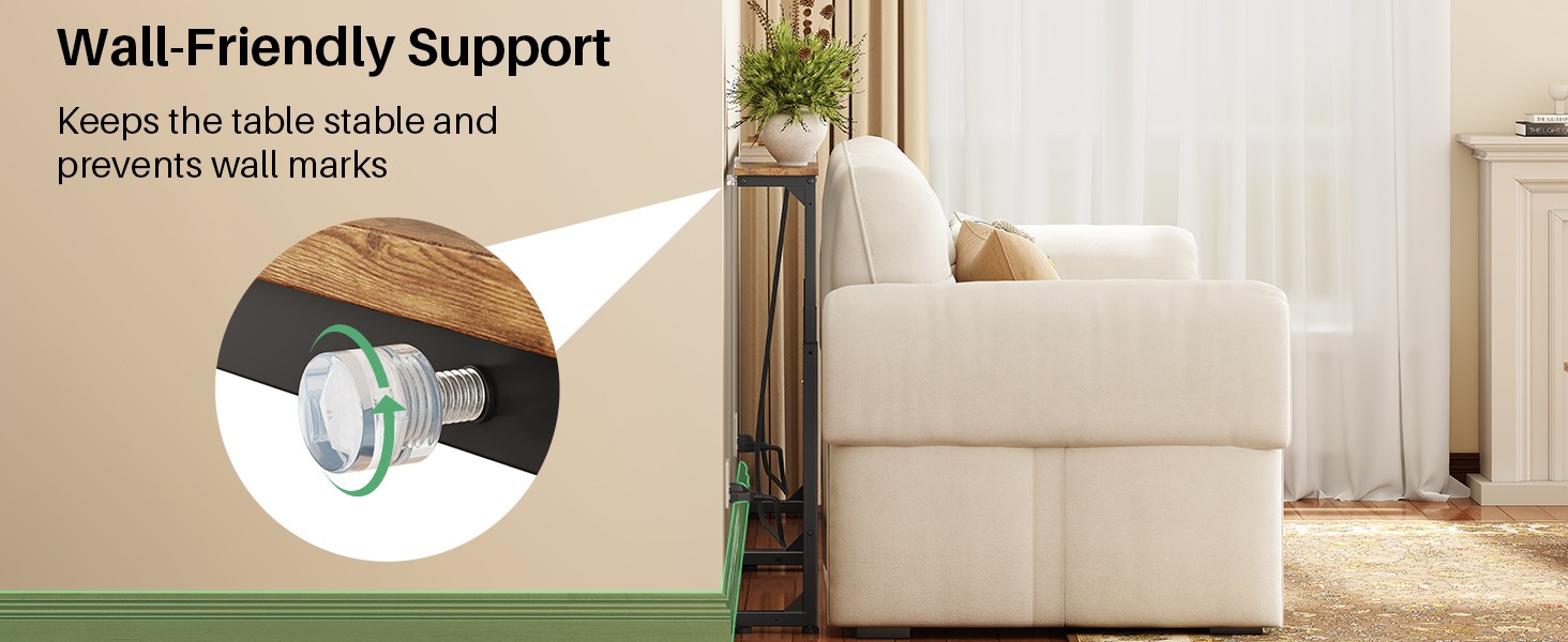 94.5" Extra Long Behind Couch Table, Adjustable Height Narrow Console Table with