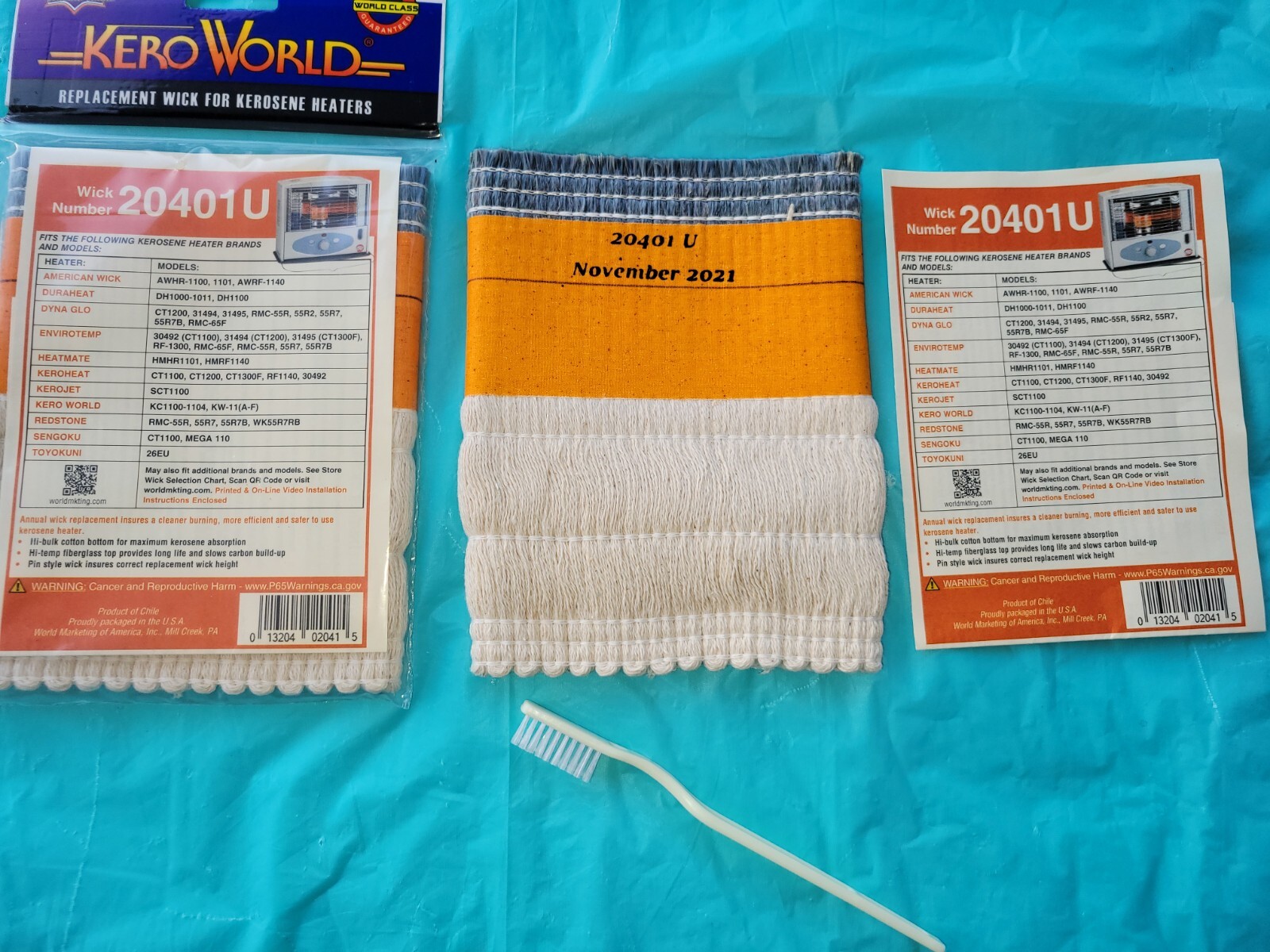 ENVIROTEMP 31494(CT1200),31495F(CT1300) KEROSENE HEATER WICK,CLEAN BRUSH & GUIDE