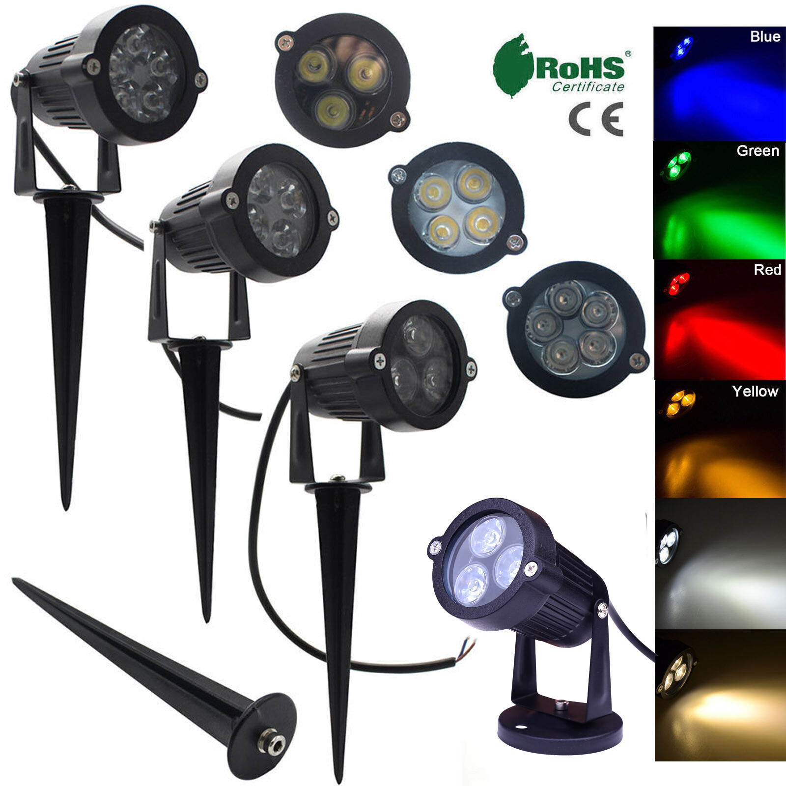 New 9W 12W 15W LED Landscape Spot Light Outdoor Garden Yard Path Lawn Flood Lamp