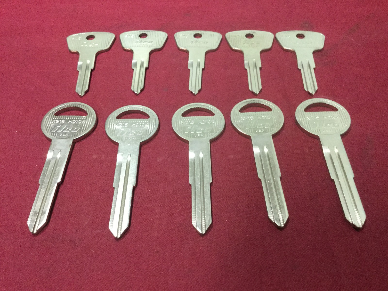 Automotive Key Blanks by Ilco, PA5 & X215, Set of 10 - Locksmith