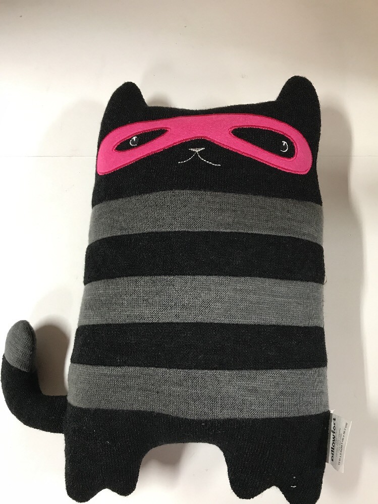 NEW Masked Cat Throw Pillow (15"x8") Black - Pillowfort