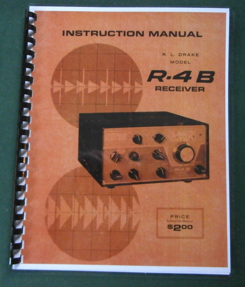 Drake R-4B Instruction manual: 11" x 17" Foldout Schematic & Protective Covers!