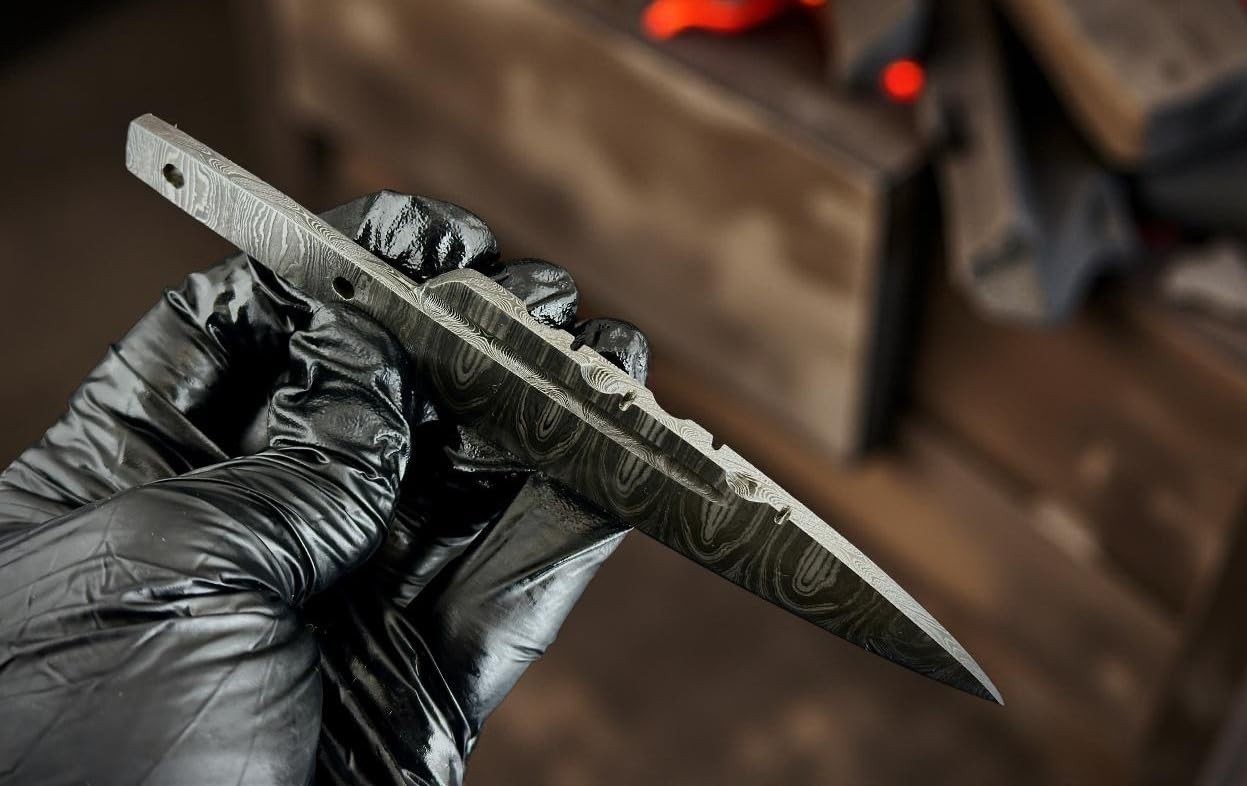 Jayger Handmade Damascus Steel Sgian Dubh Blank Blade – Heat Treated & Sharp ...