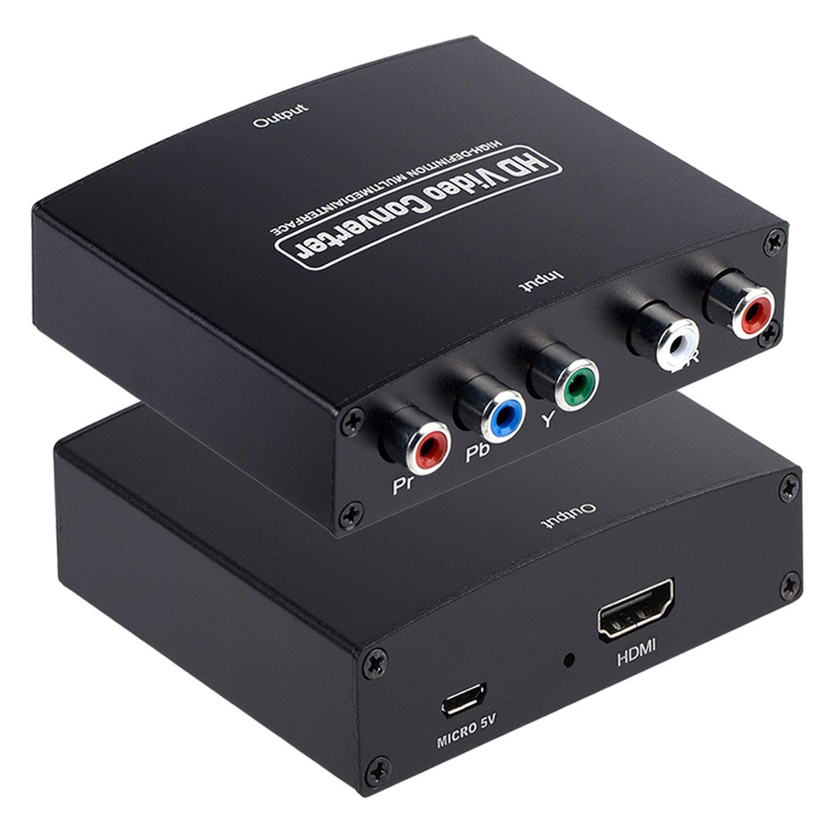 YPbPr to HDMI Converter, Component HDMI, RGB Converter Black