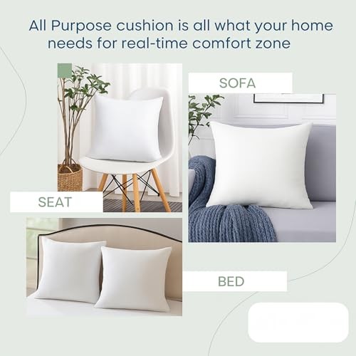 4 Pack 18x18 White Throw Pillow Inserts for Decorative 18" x 18" 01: White