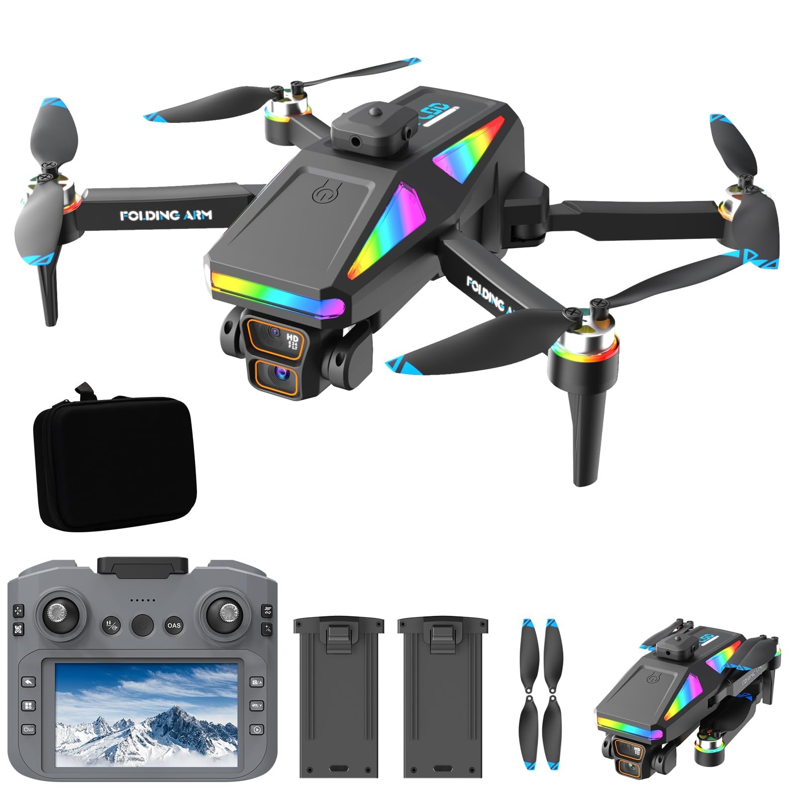 OBEST Drone With Camera 1080P Remote Control RC Quadcopter with 4.5 Black