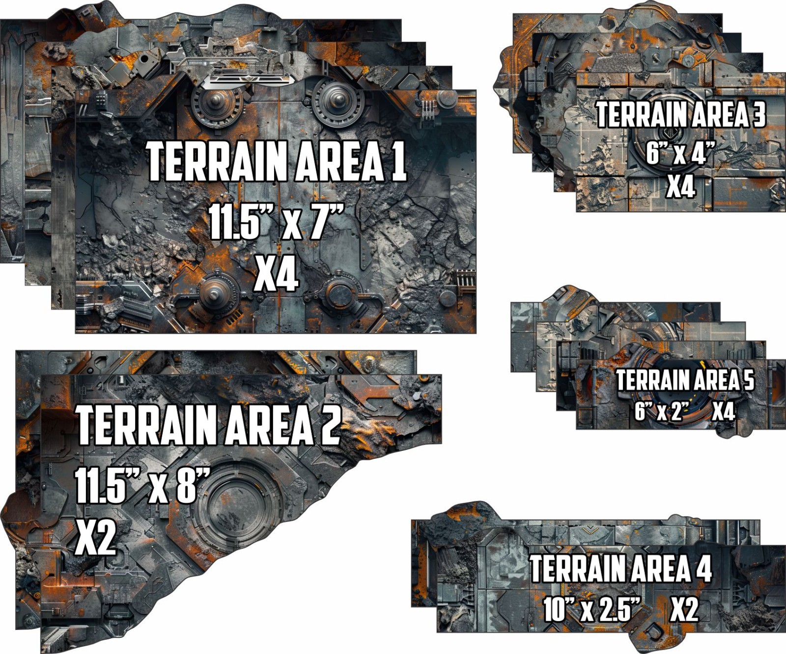 Terrain Area Footprints - Forge - Compatible w/ Warhammer 40K 11th Ed