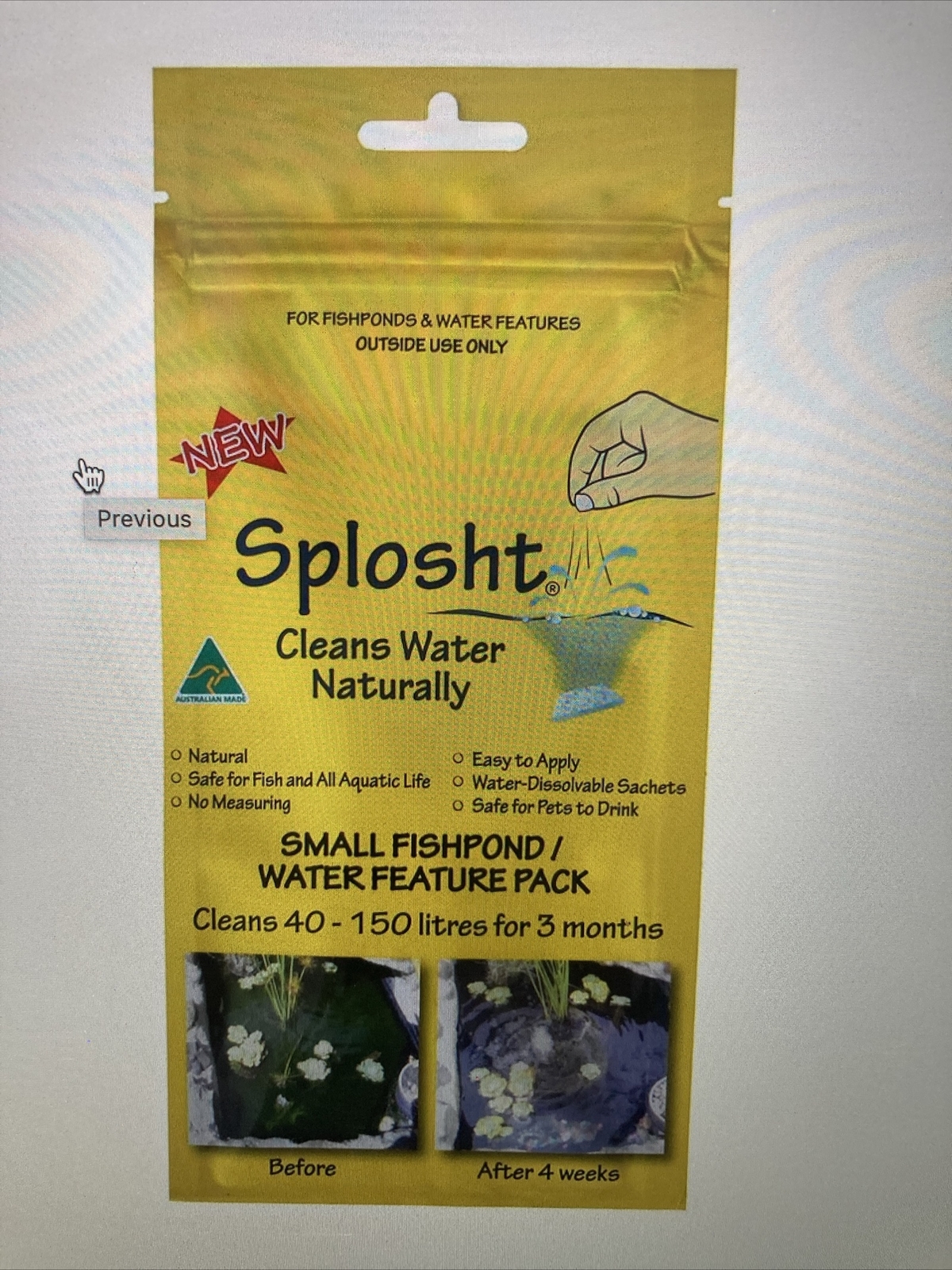 Natural Water Cleaner For Small Fishpond/Water Feature