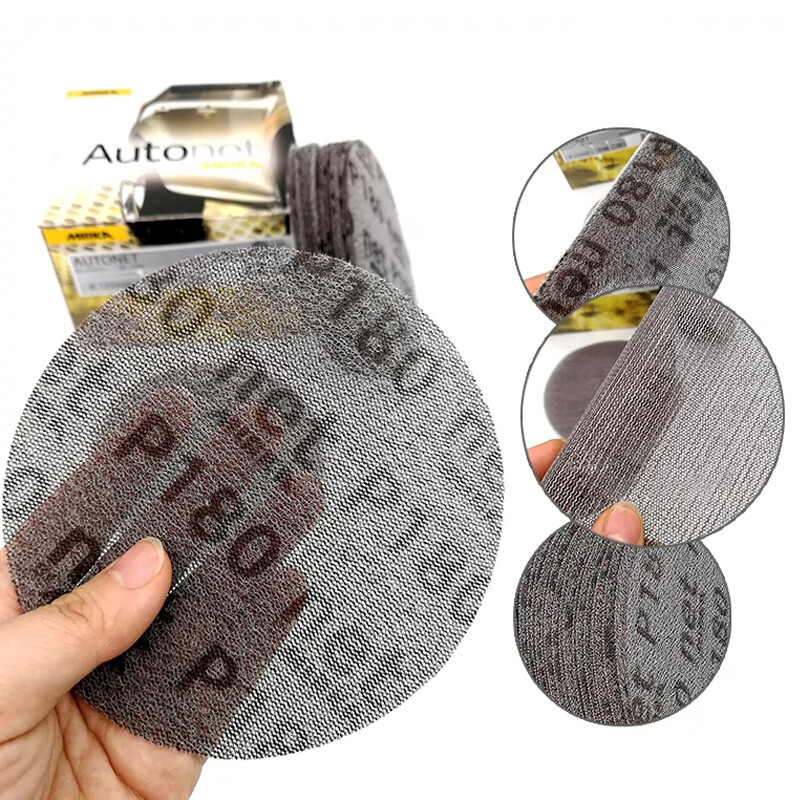 5" 125mm Mesh Dust Free Sanding Discs Dry Sandpaper Polishing Pad 80-800 Grit