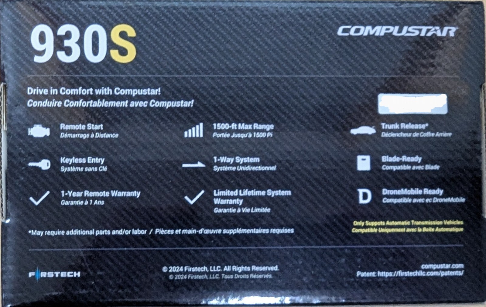 Compustar Car Remote Starter System with 2 Remotes 1500 Feet Range CS930S NEW
