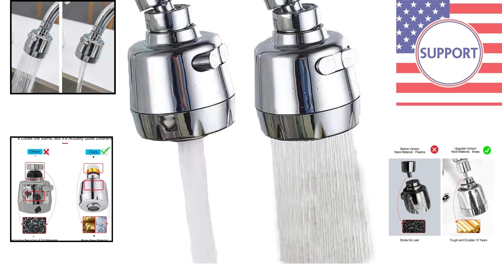 Kitchen Faucet Sprayer Attachment with No Splash Flow - Quick Install & Durable