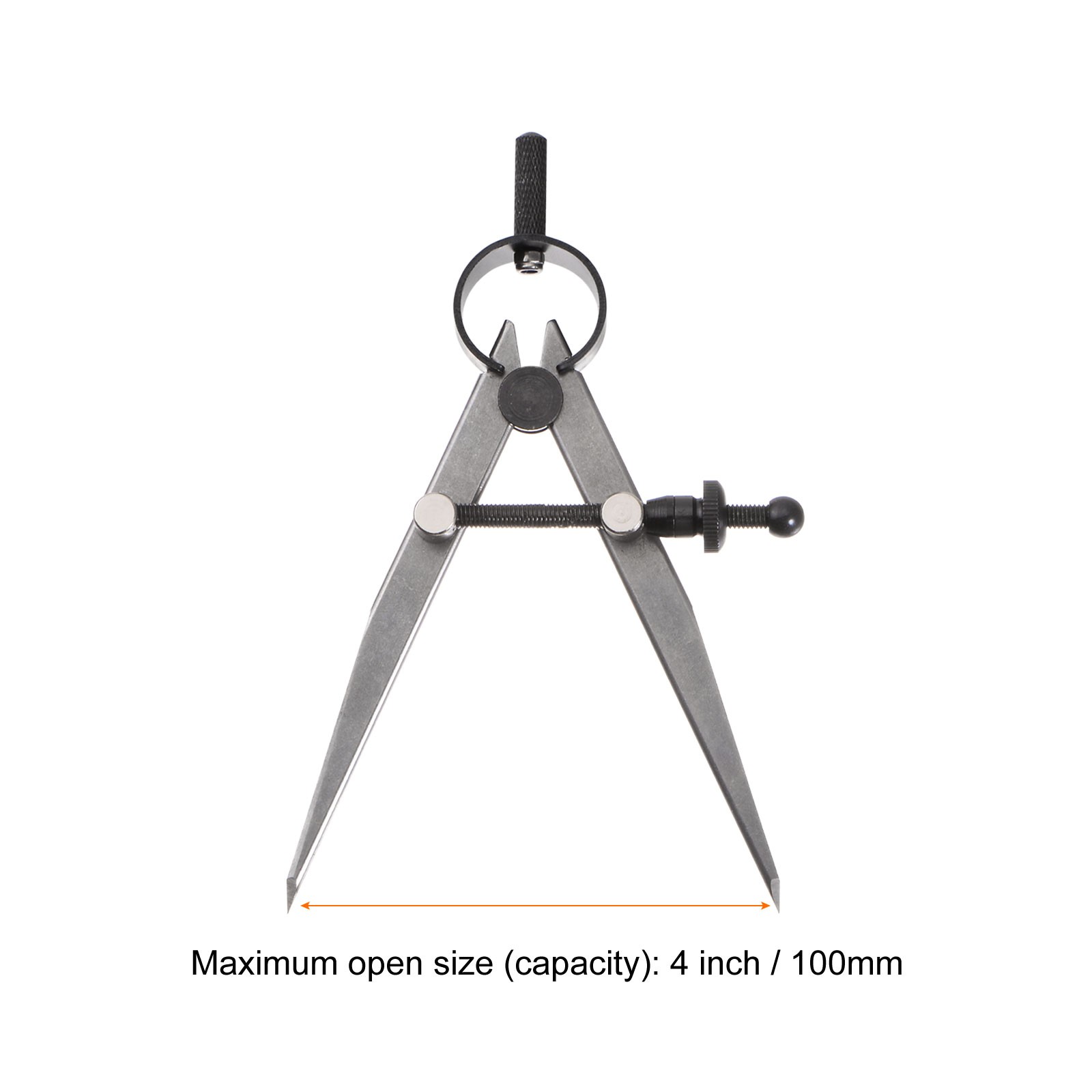 Spring Joint Caliper 4" 100mm Spring Divider Caliper with Solid Nut, Flat Leg