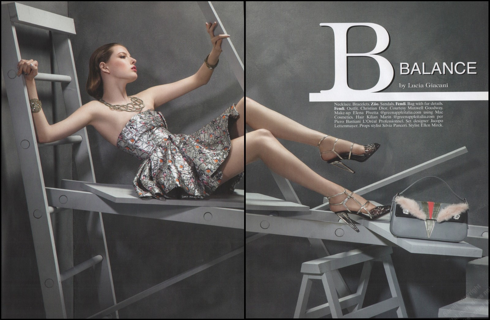 High Heels Fendi Magazine Print Ad Women Fashion Long Legs shoes 2014-12B
