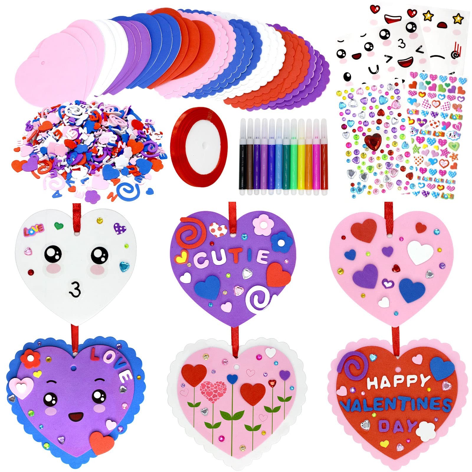 Valentine Foam kit Bulk 947Pcs mixed Colors art craft supply