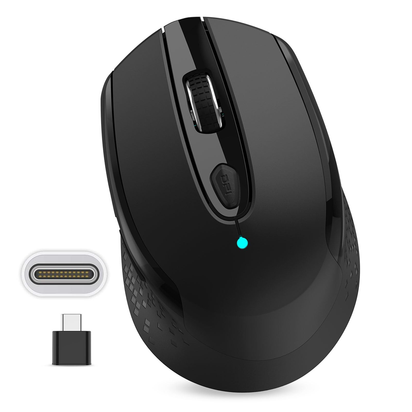 USB C Wireless Mouse, Type C Silent Mouse for MacBook Air/Pro, 2.4G Cordless Com